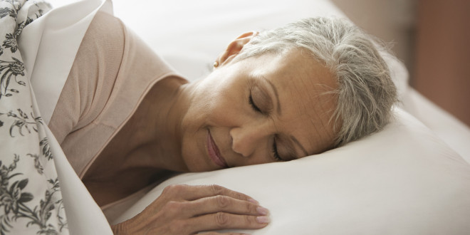 Elderly woman asleep